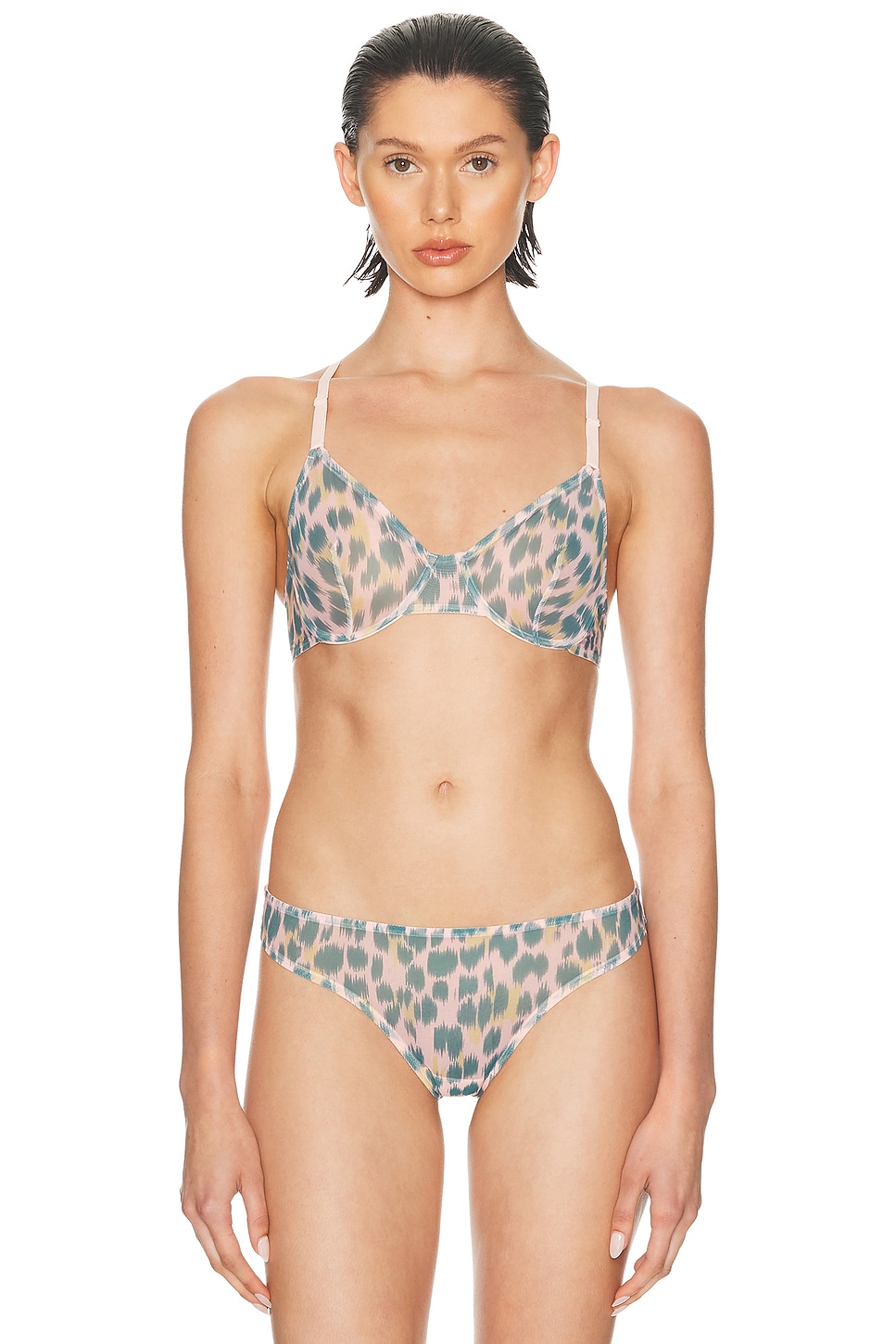 ERES Nature Bra in Fauve Translucide - Dark Green,Blush.  36C also in 32B, 32C, 34B, 36B