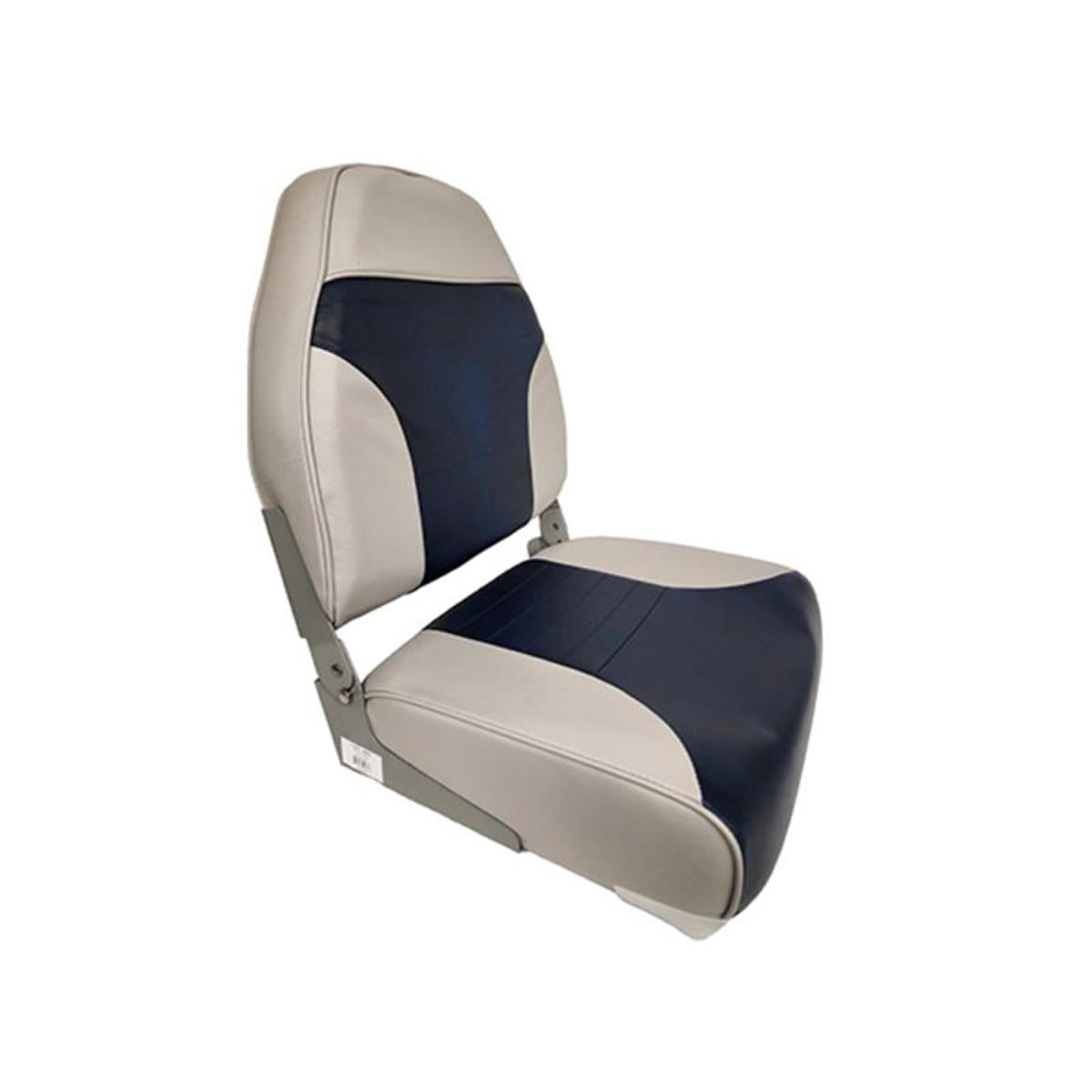 1002-ABD 21.5 in. Fold Down High Back Boat Seat, Grey & Navy