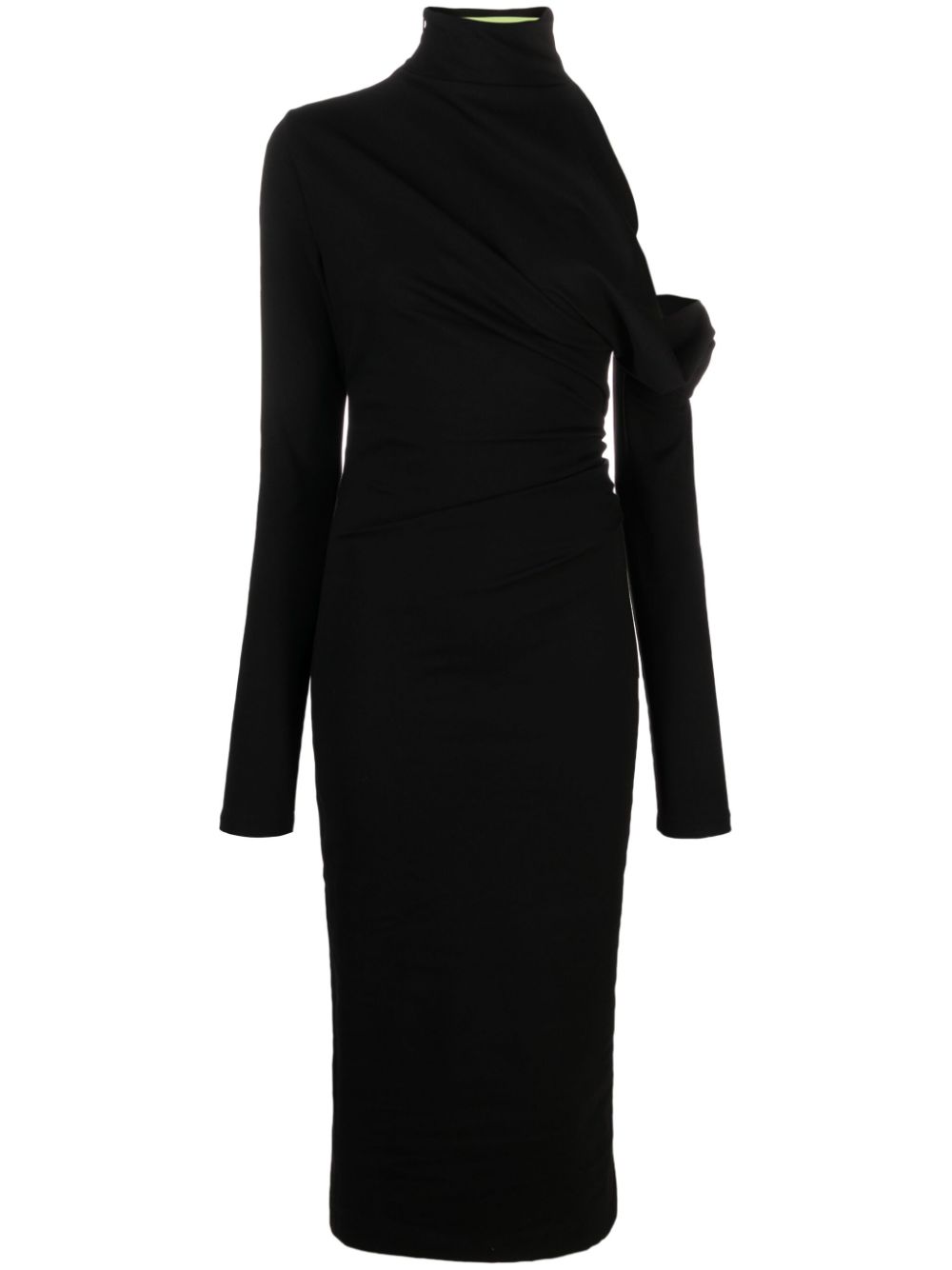 Teresa asymmetric midi dress - Black