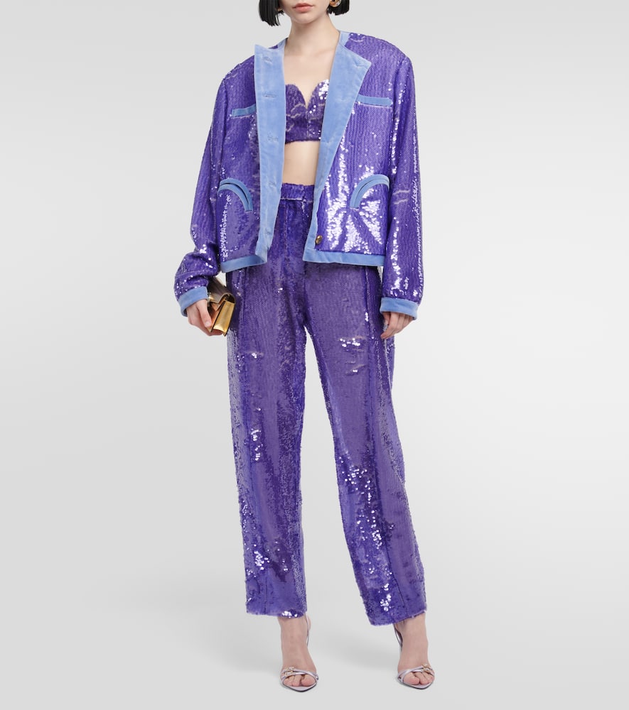 Blazé Milano Sorraia sequined wide-leg pants