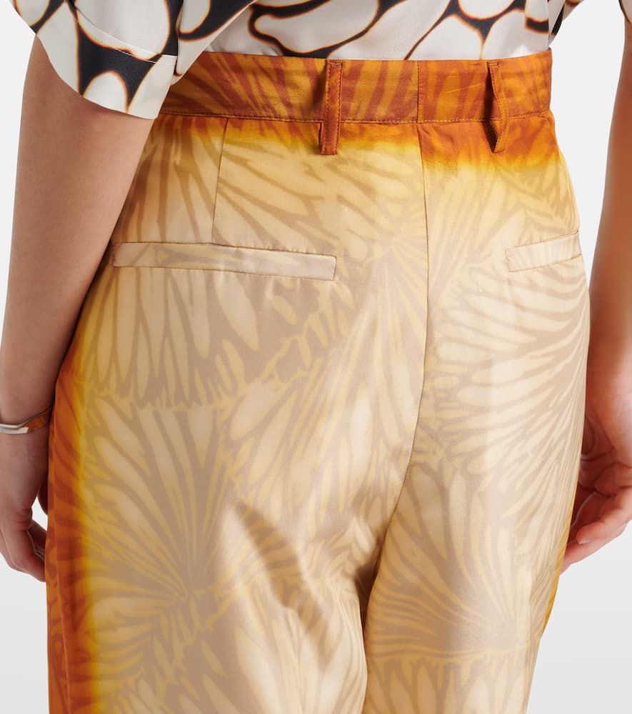 Porters printed silk wide-leg pants
