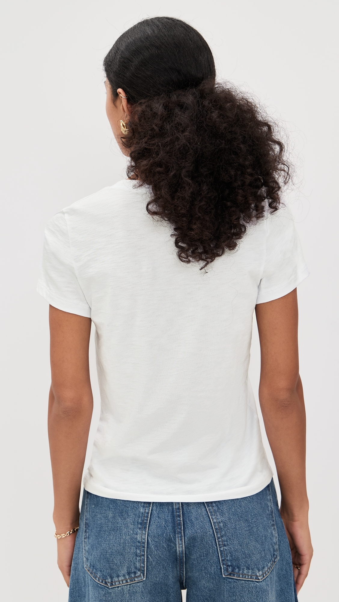 Relaxed V-Neck Tee White