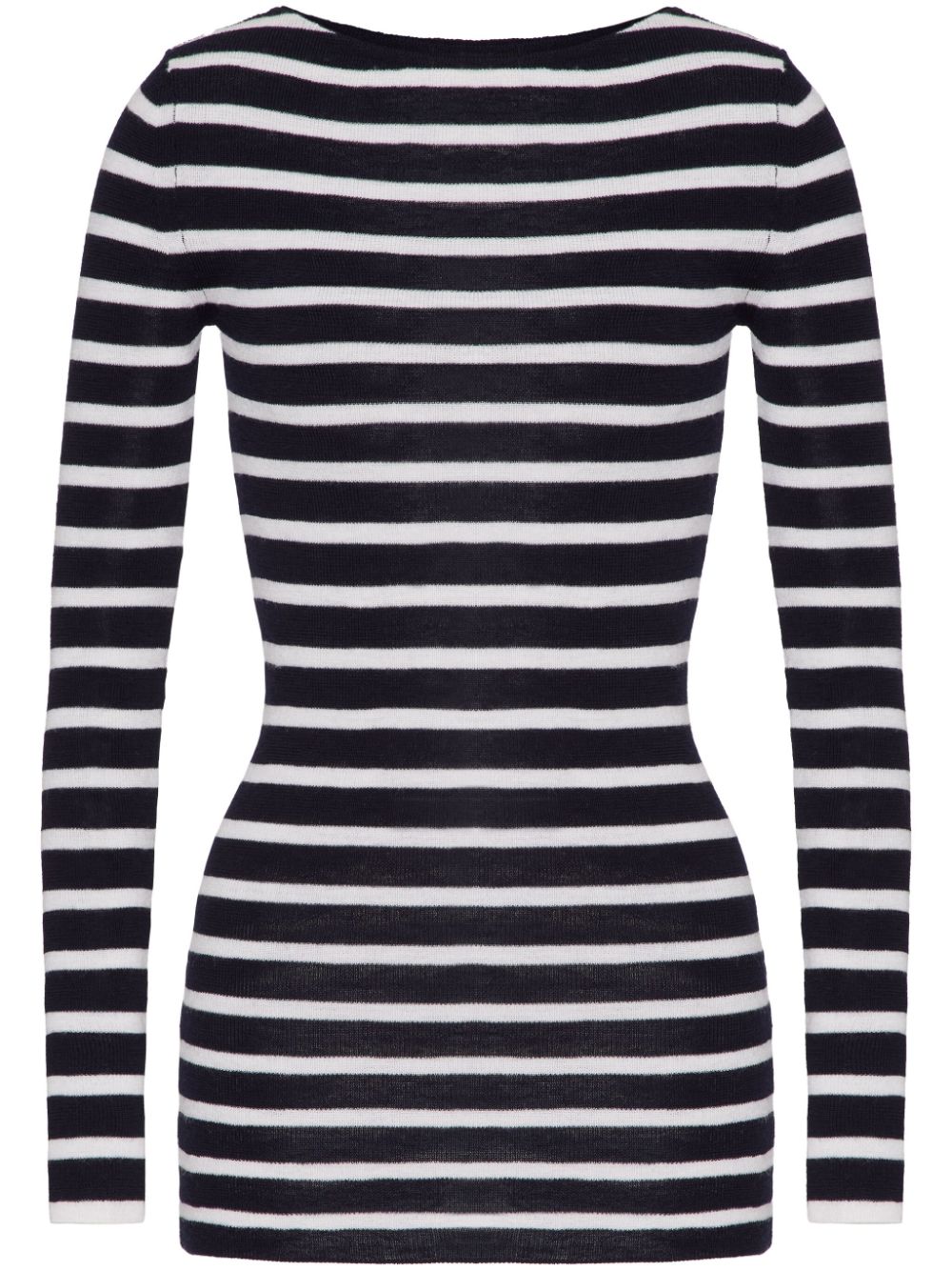 Striped intarsia-knit jumper - Black