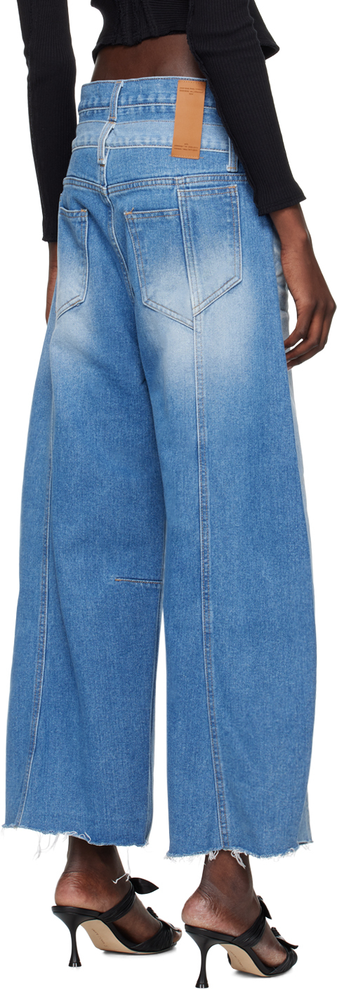 Rokh Blue Balloon Shaped Layered Denim Jeans