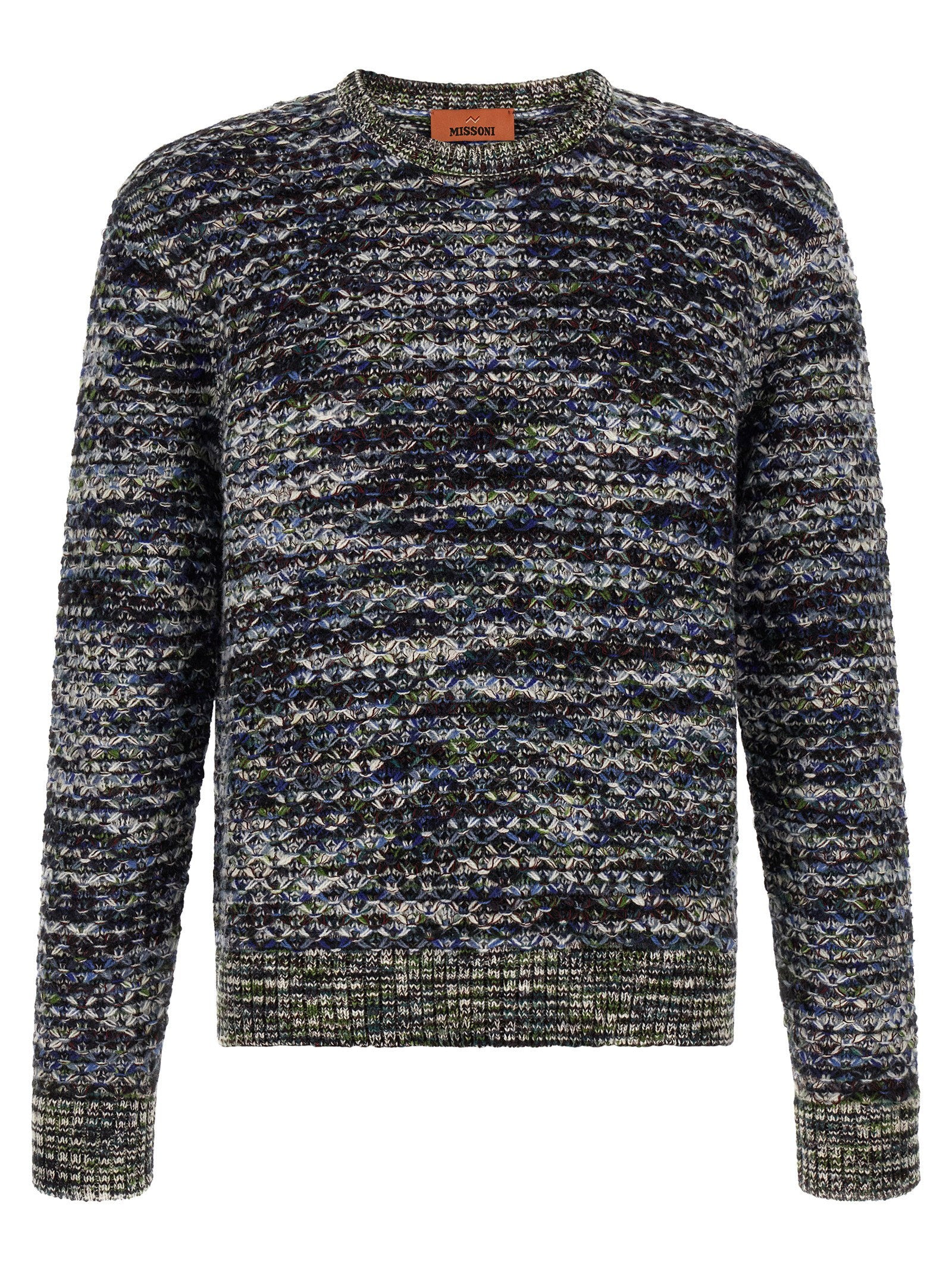 3D-Knit Flamed Pattern Sweater — Multicolor