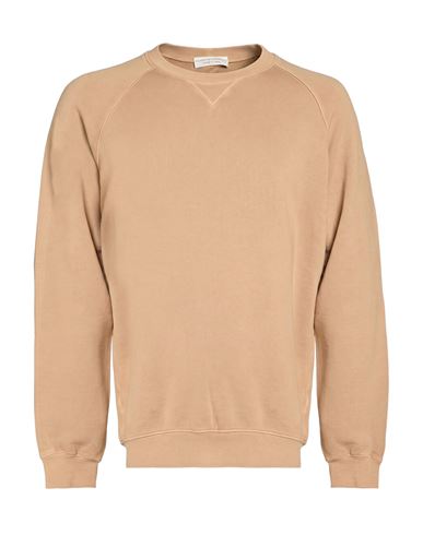 Man Sweatshirt Camel Size 42 Cotton