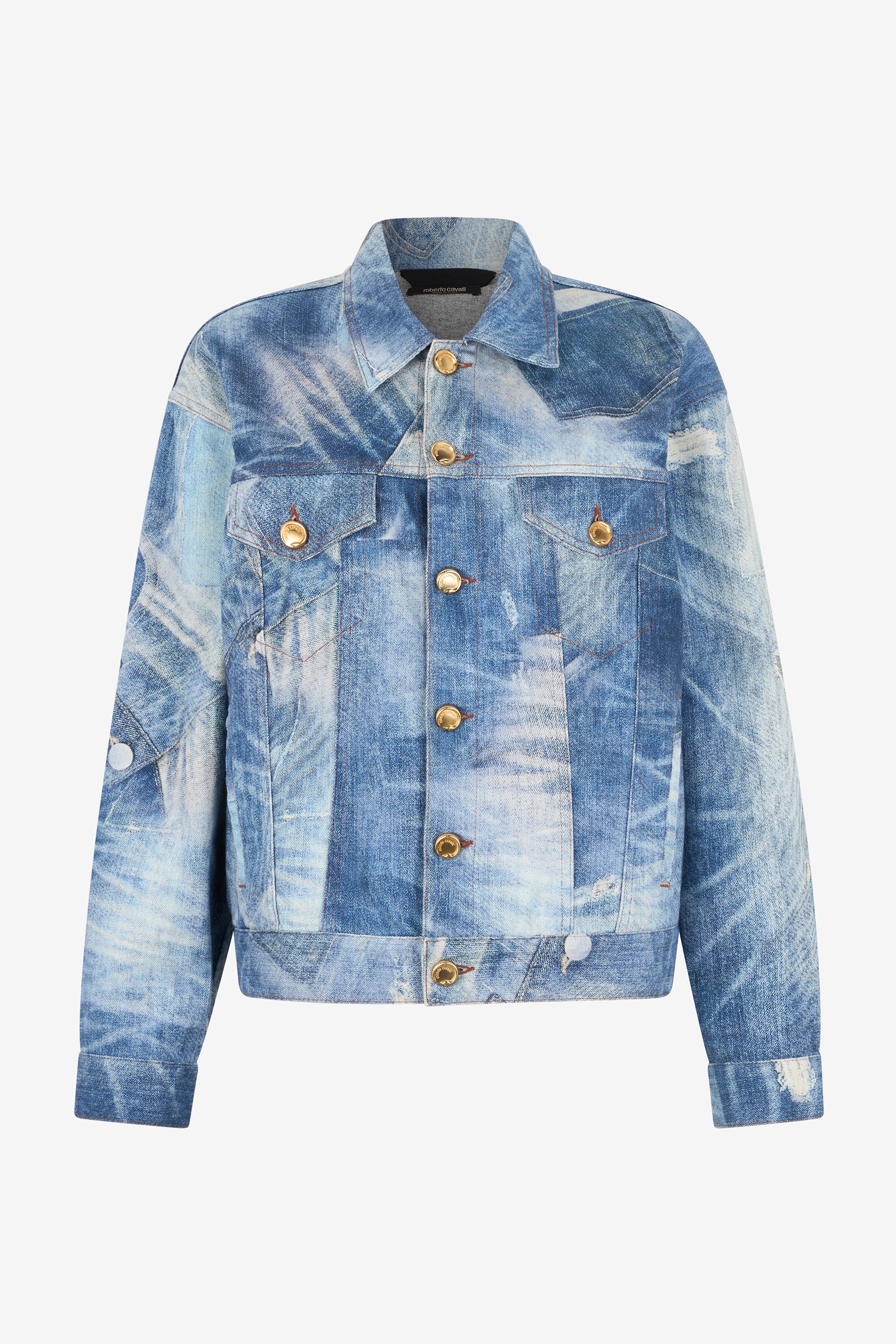 Denim Jacket With Patchwork Effect