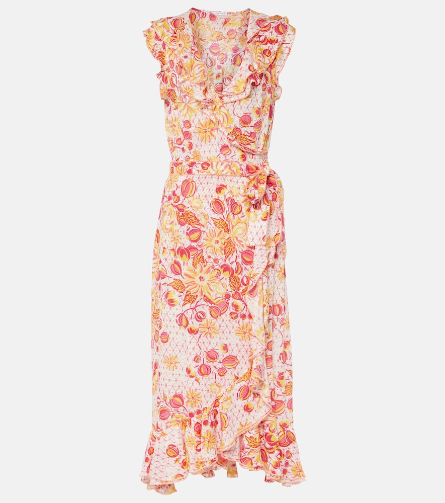 Aude ruffled floral wrap dress