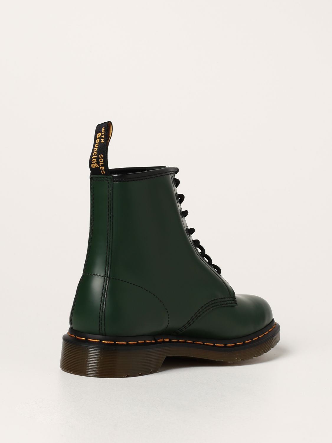 1460 Combat Boots In Green Leather