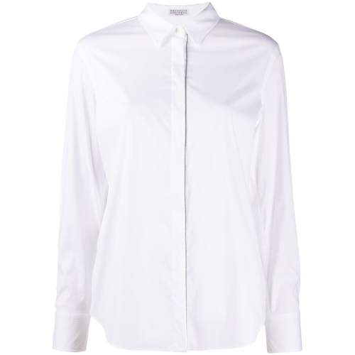 White Cotton Poplin Basic Shirt