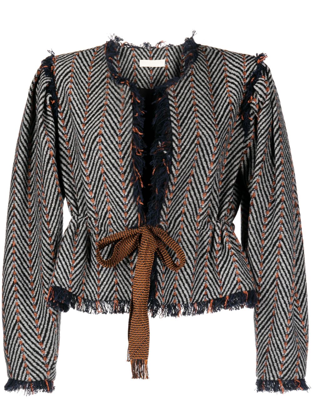 Ames herringbone tweed jacket - Black