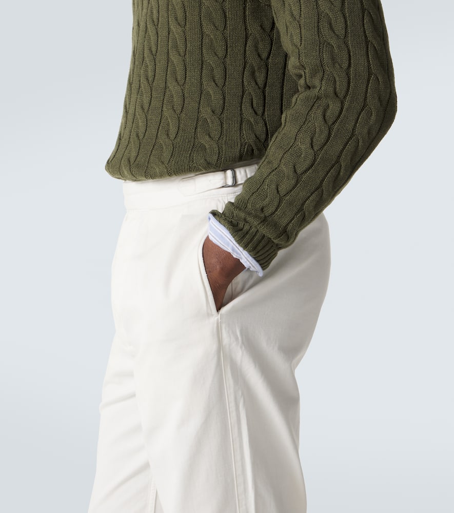 Cotton twill tapered pants