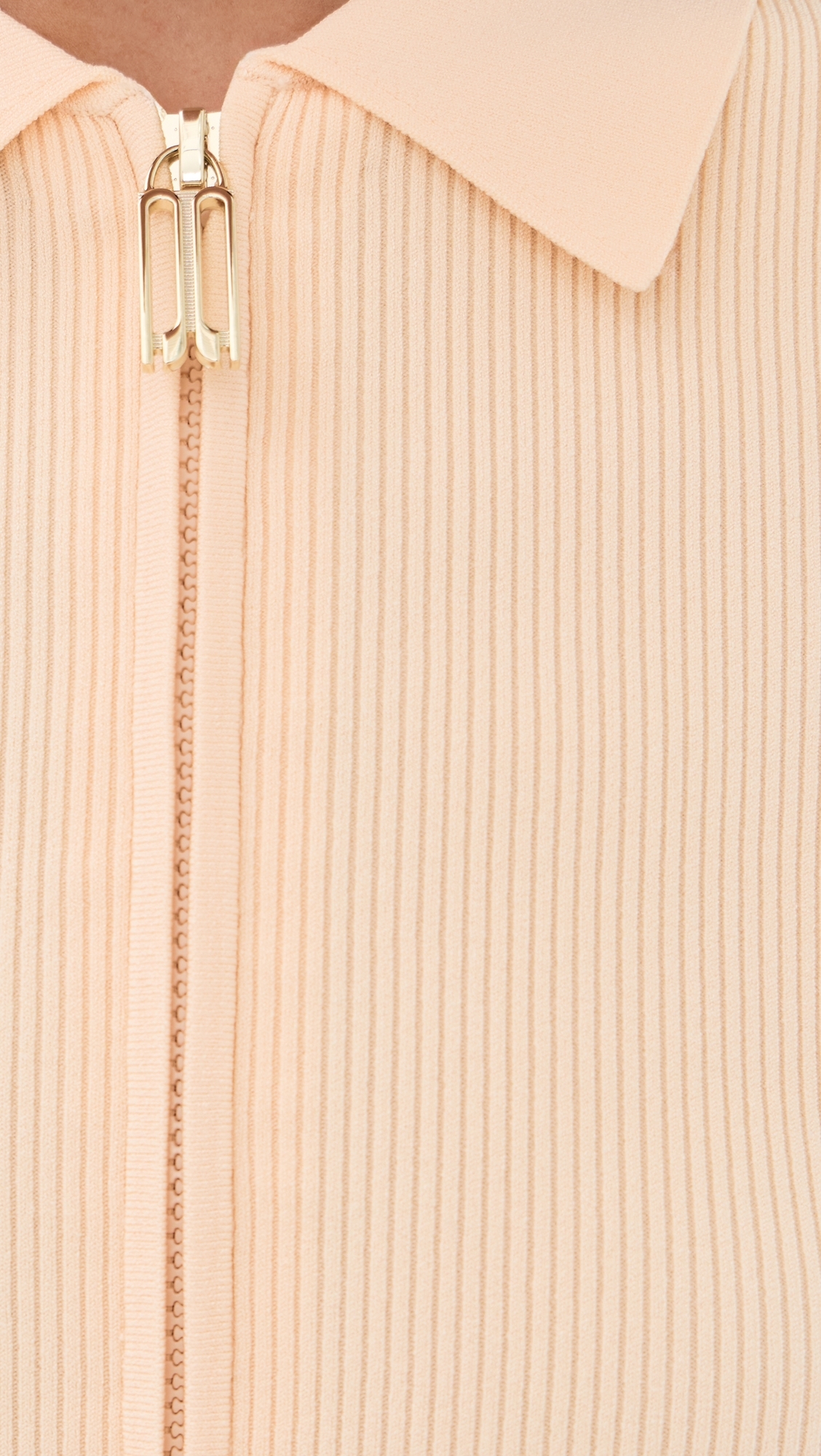 Zipped Polo Top Sandstone