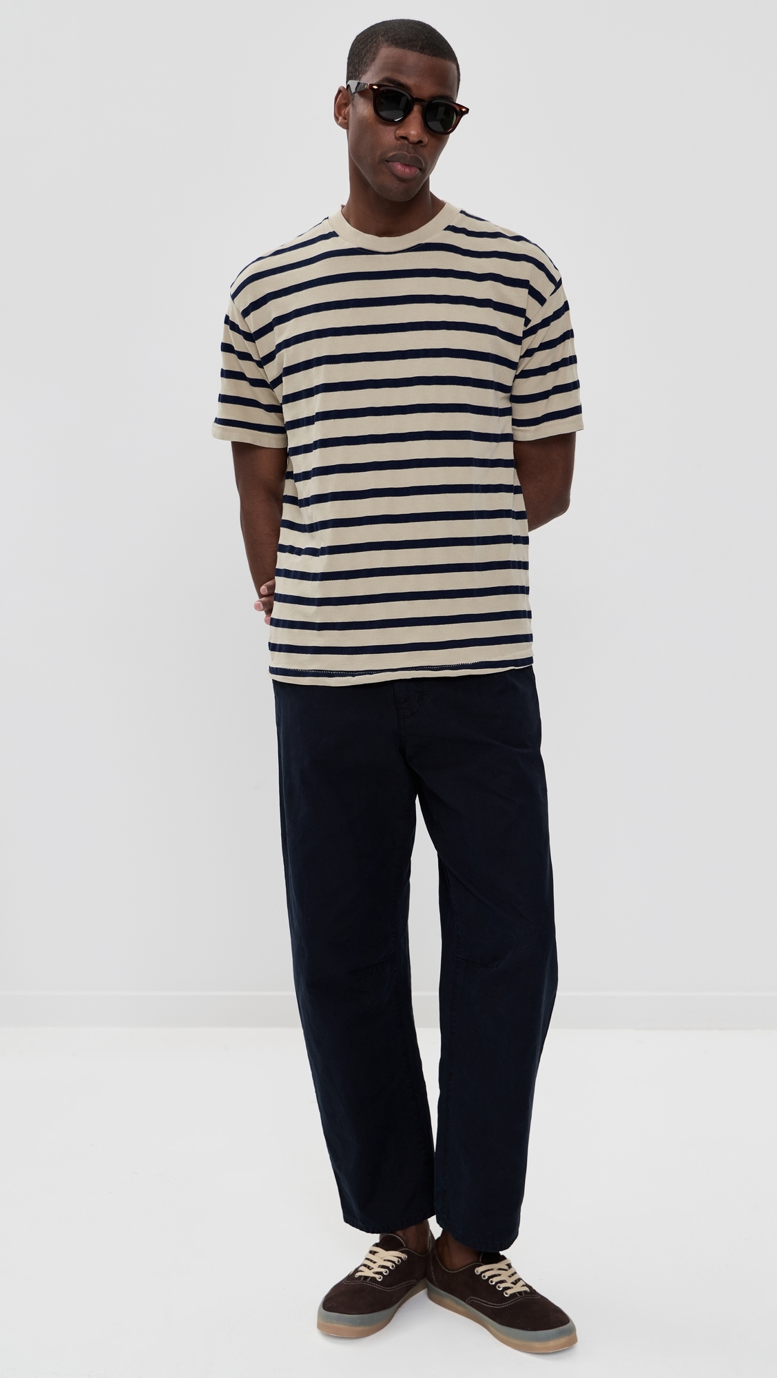 Enzo Stripe Tee Bisque