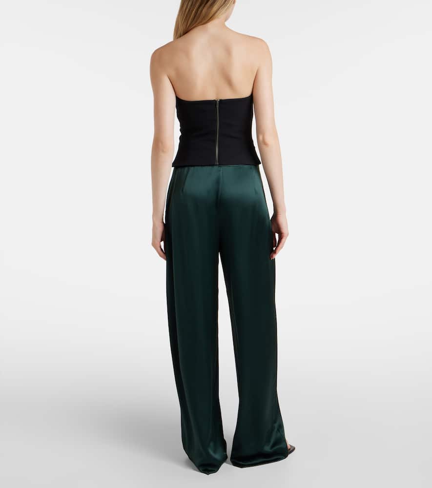 Ruched crêpe tube top