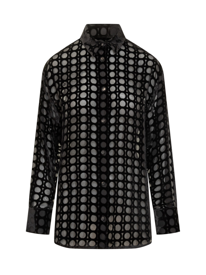 Black Regular Geometric Shirt