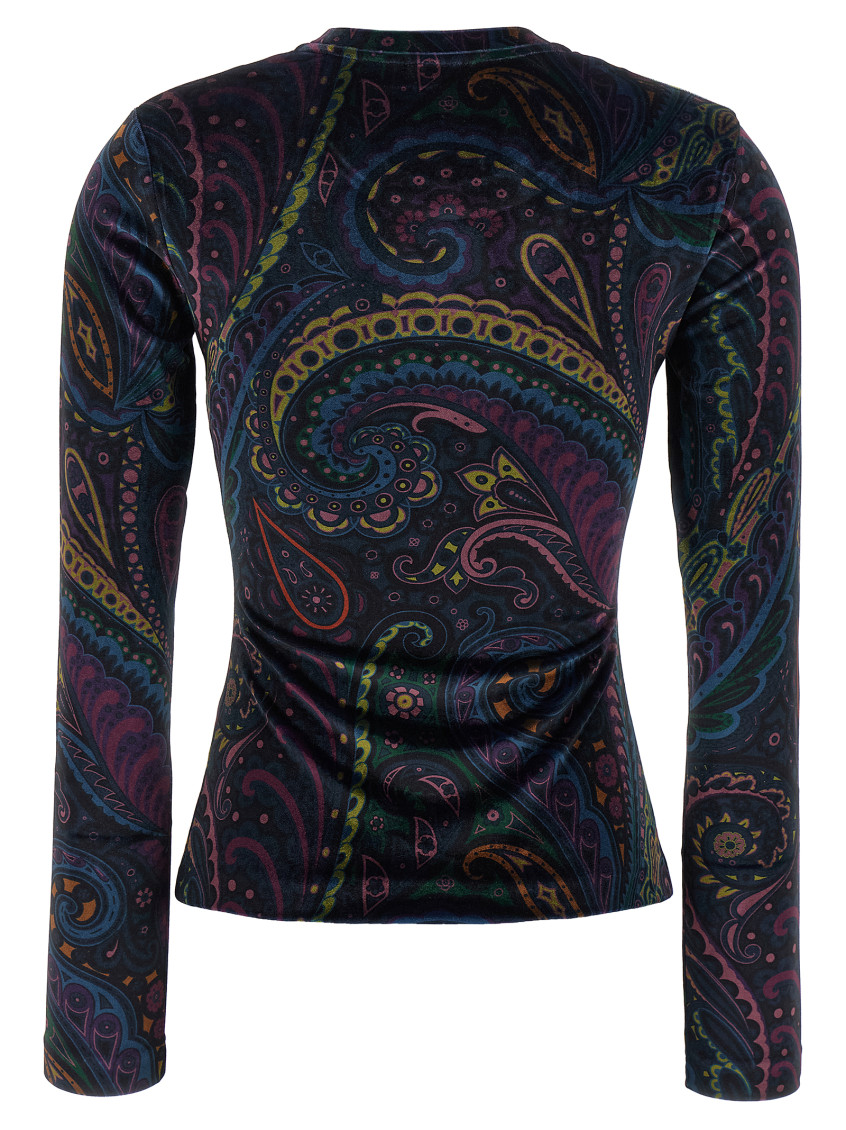 Chenille T-shirt With Multicolor Print