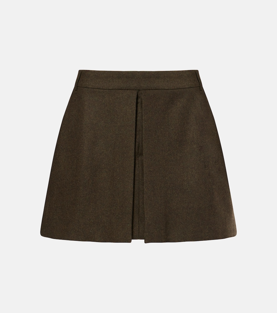 Wool flannel miniskirt