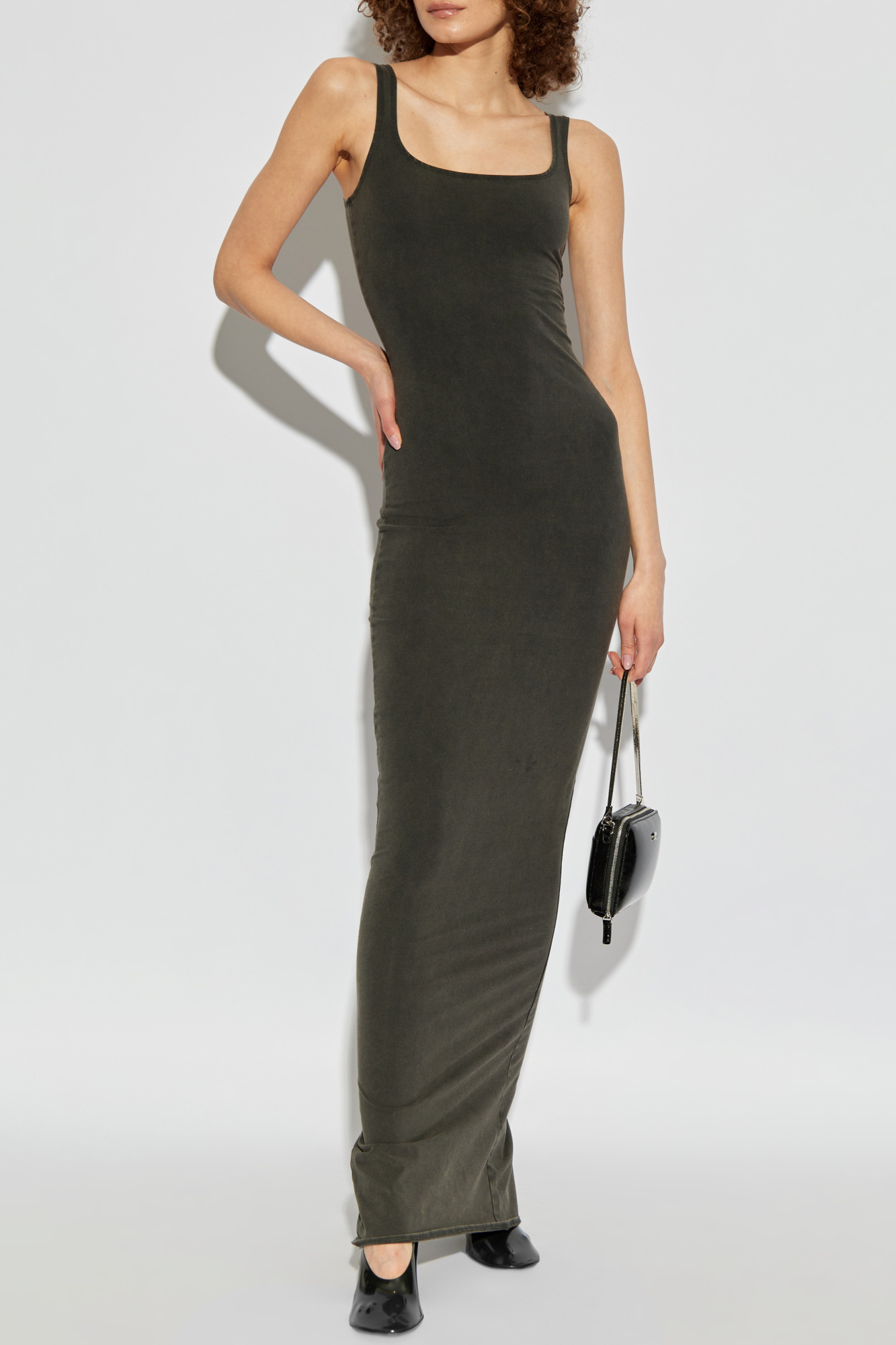 Dress 'Square Neck Maxi', Women's, Grey