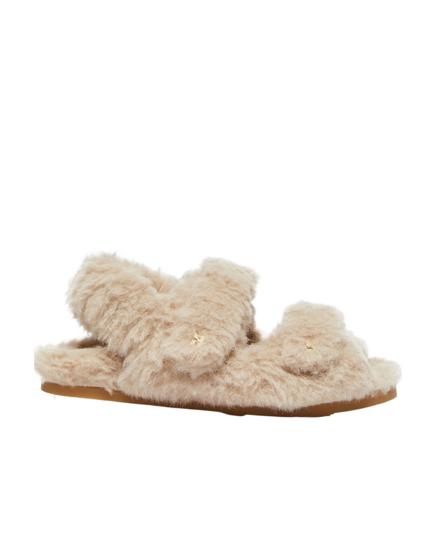 Teddy touch-strap slippers