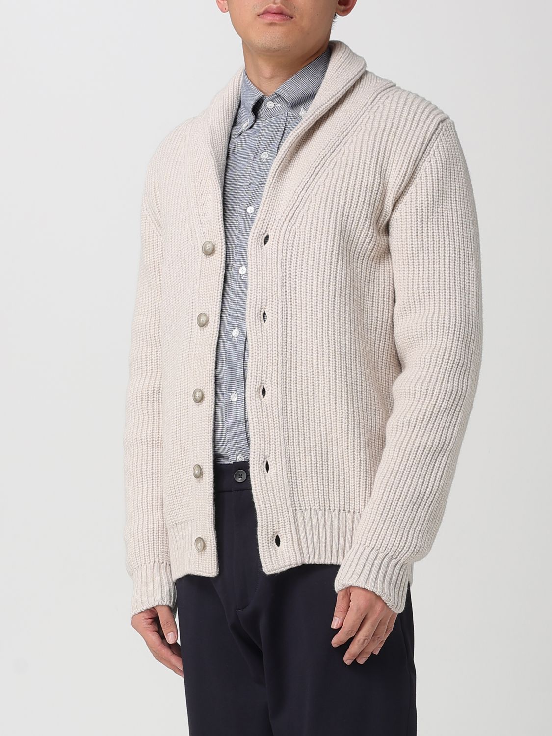 Cardigan Men color Yellow Cream