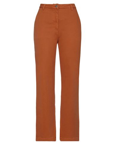 Woman Jeans Brown Size 6 Cotton, Elastane
