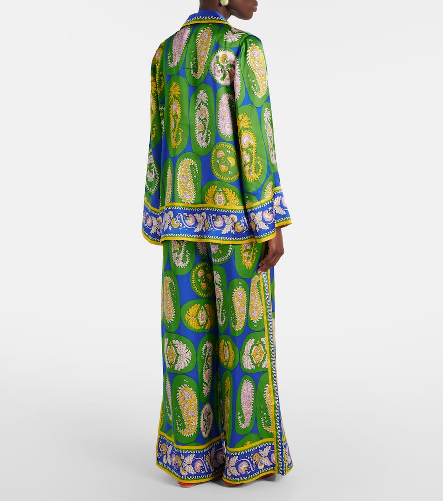 Alémais Printed silk satin shirt
