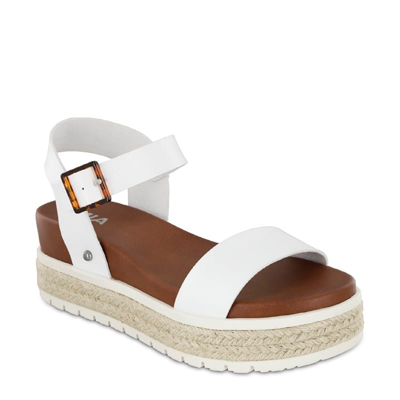 Women's Kiera Espadrille Platform Sandals (White)