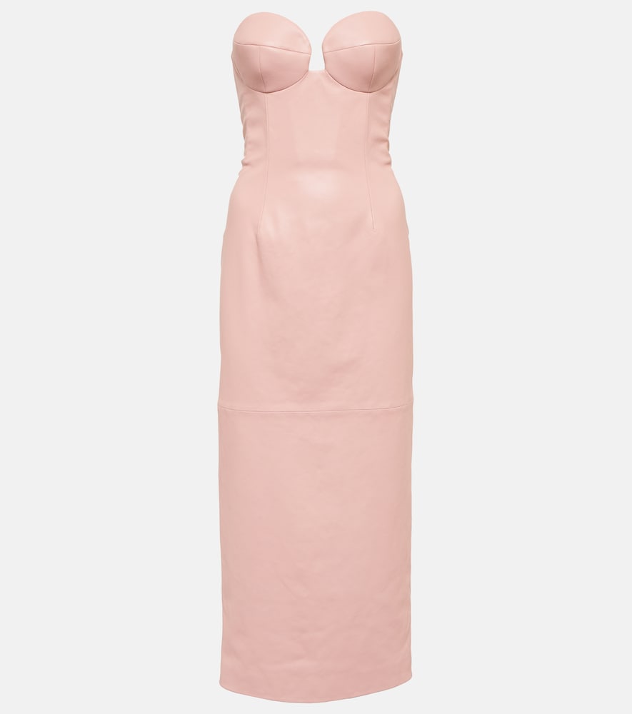 Leather bustier midi dress
