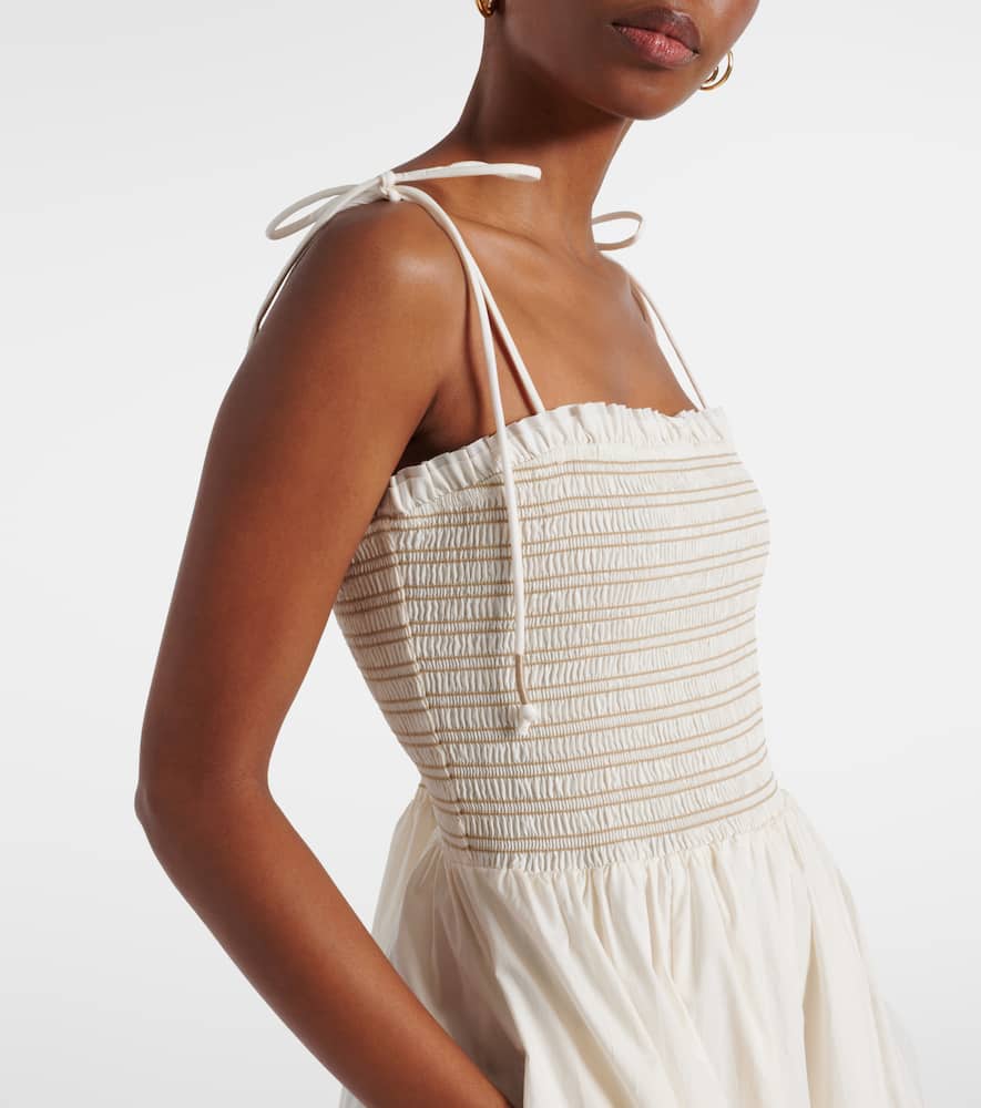 Kaela smocked cotton midi dress
