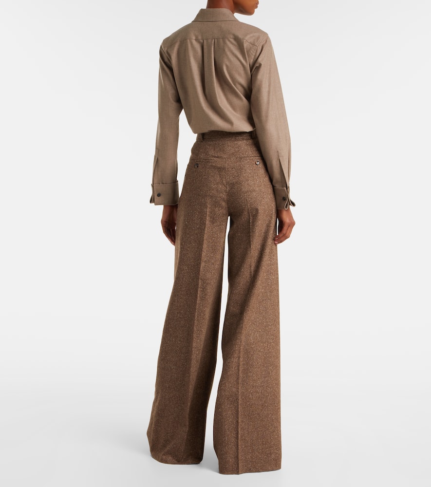Brava wool and silk-blend wide-leg pants