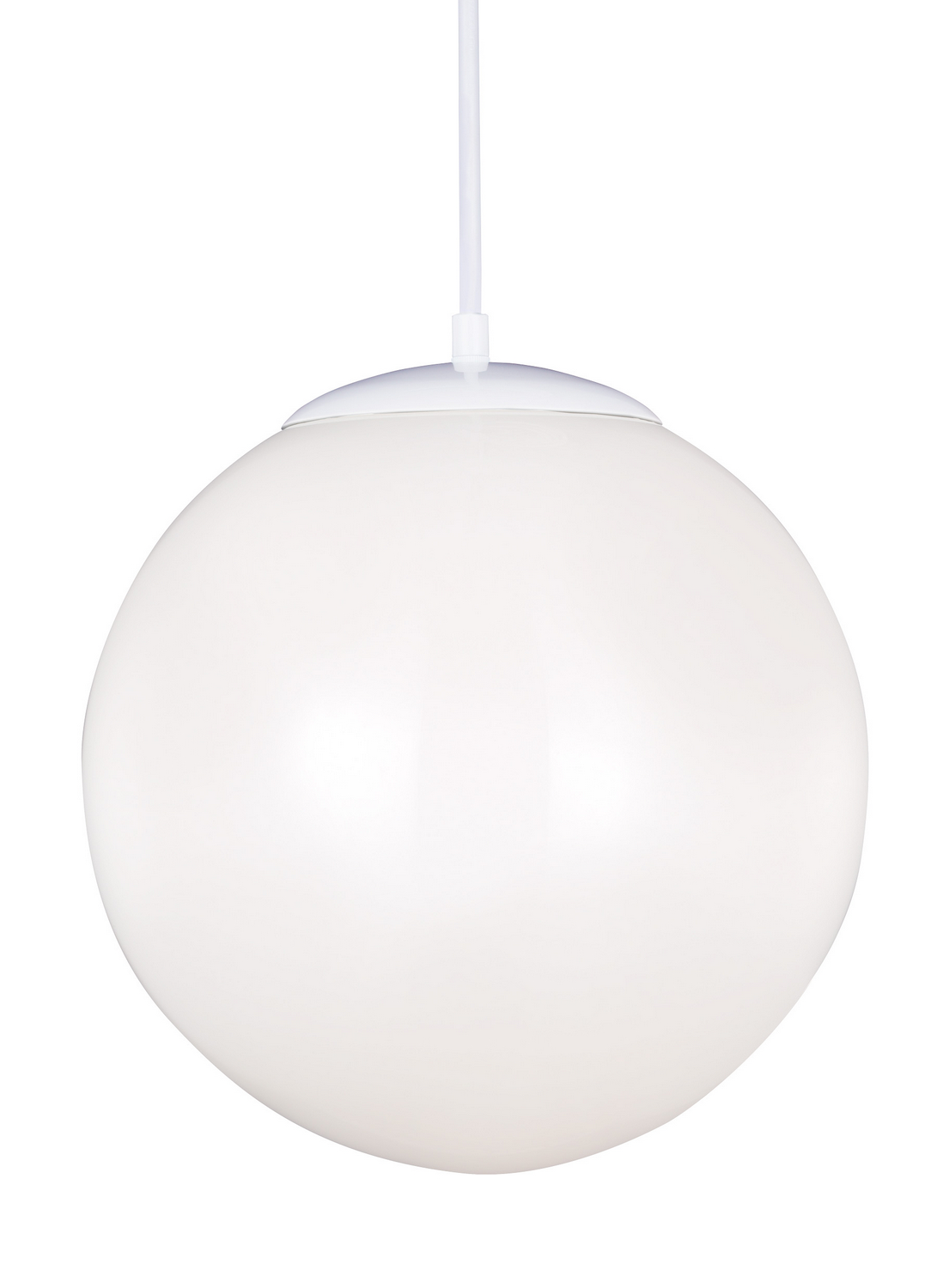 White One Light Pendant from the Leo - Hanging Globe Collection