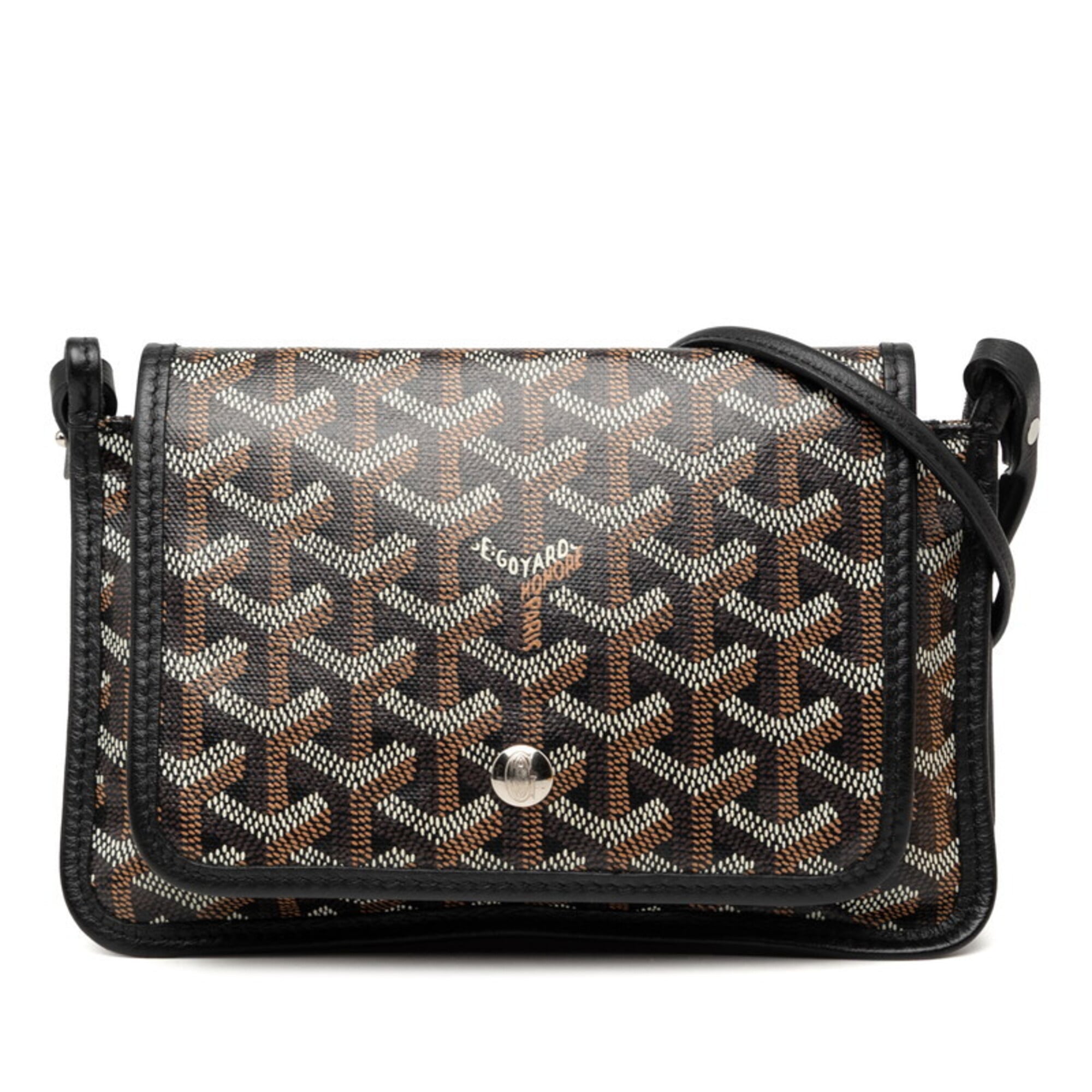 Goyard Black Brown Pvc Leather Handbag Shoulder Bag Pre-Owned