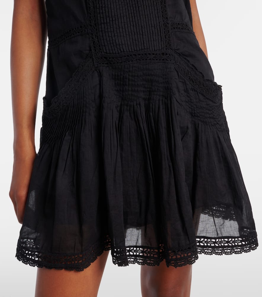 Geraldin lace-trimmed cotton minidress