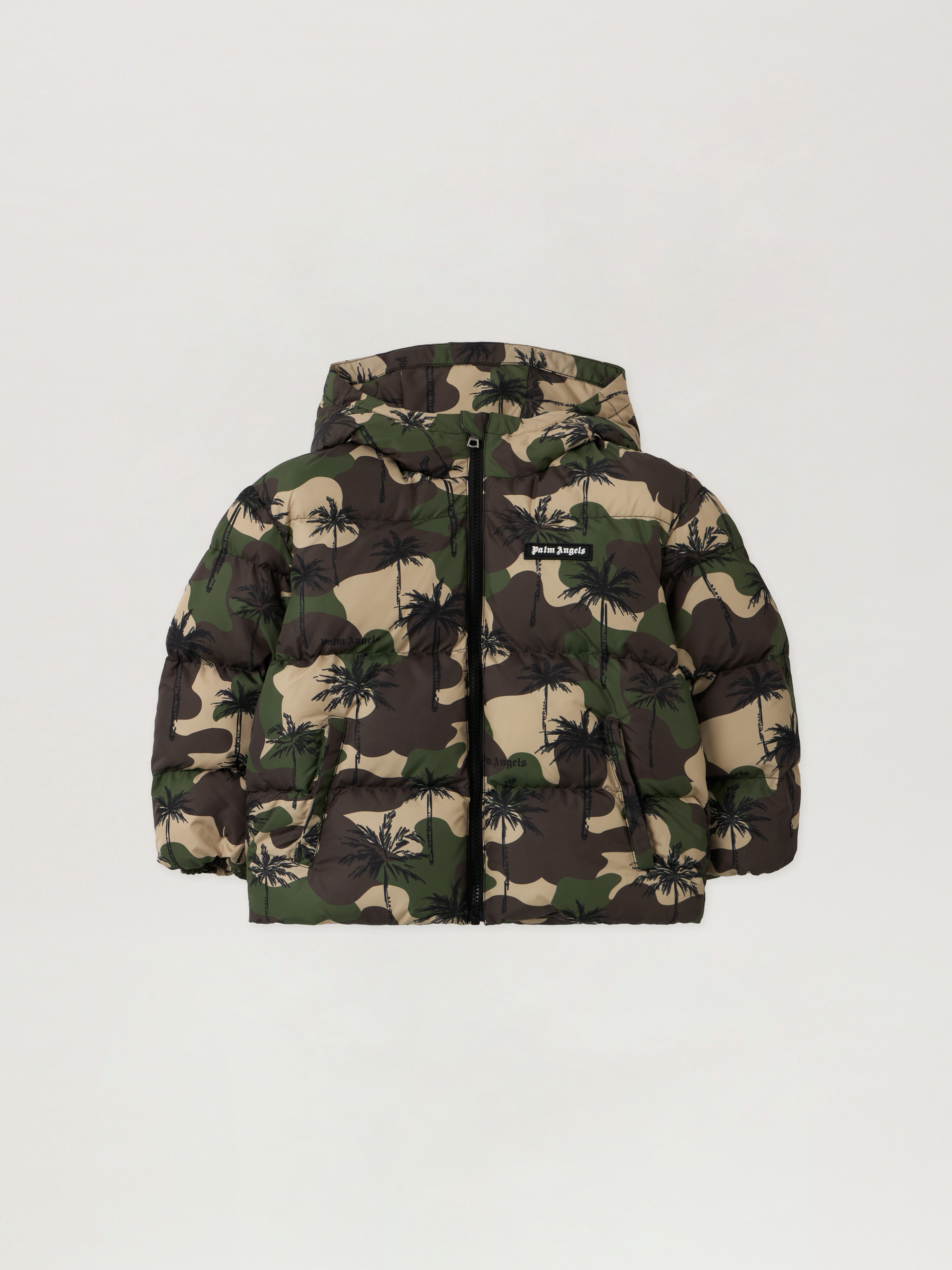 Camo Palms Hoodie Puffer Jkt Kids  Military Camou Off White
