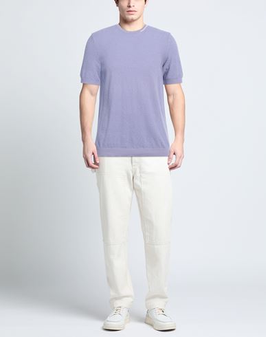 Man Sweater Lilac Size 40 Cotton, Polyamide