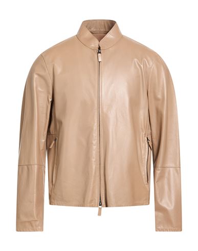 Man Jacket Camel Size 42 Lambskin