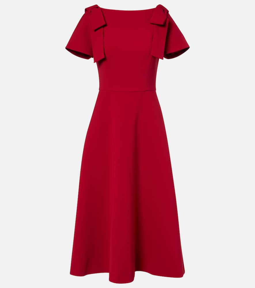 Bow-detail crêpe midi dress