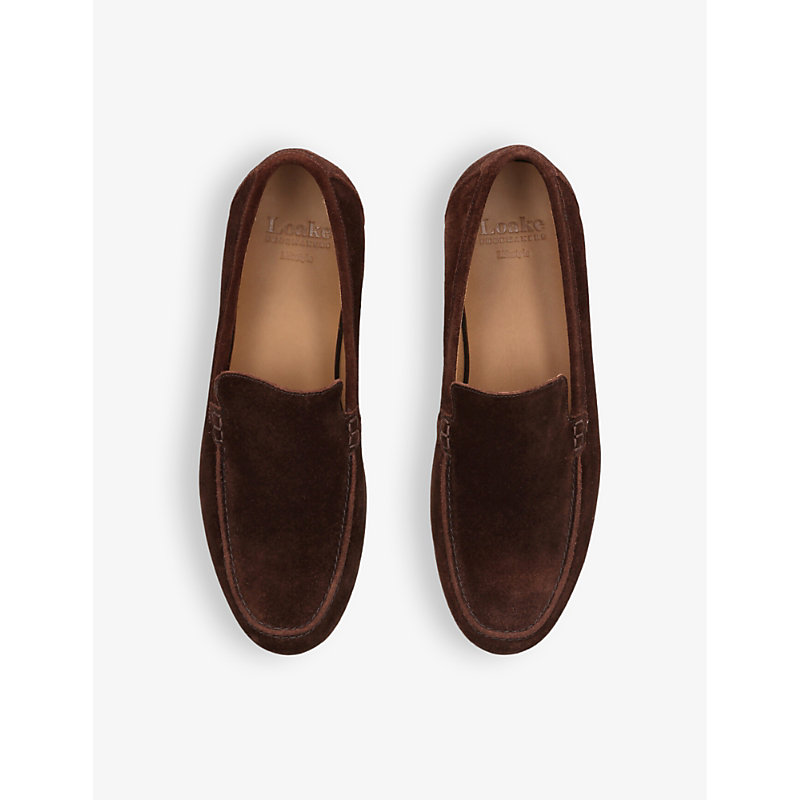 Mens Dark Brown Tuscany Slip-on Suede Loafers