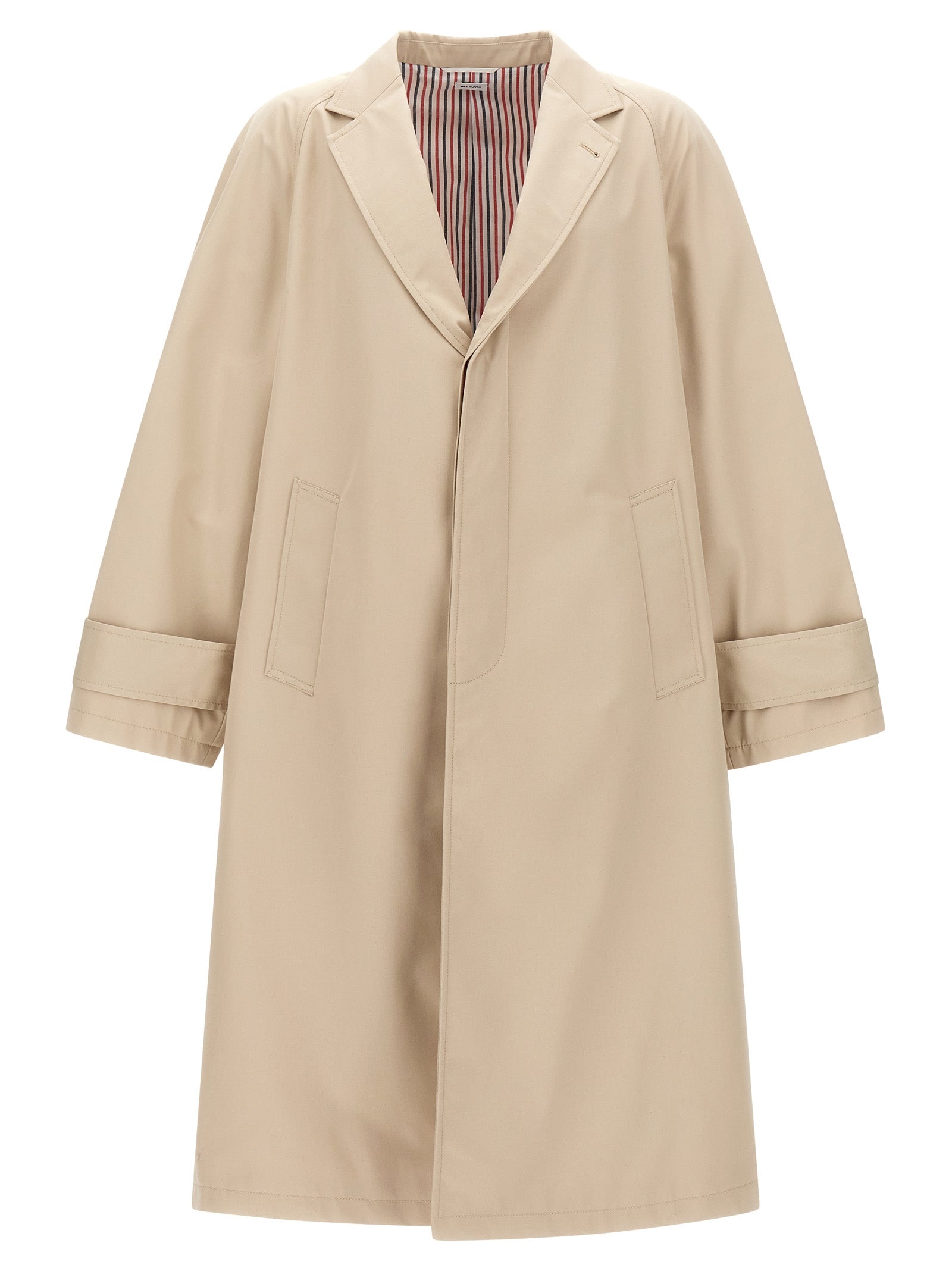 Water-Repellent Cotton Blend Coat — Beige