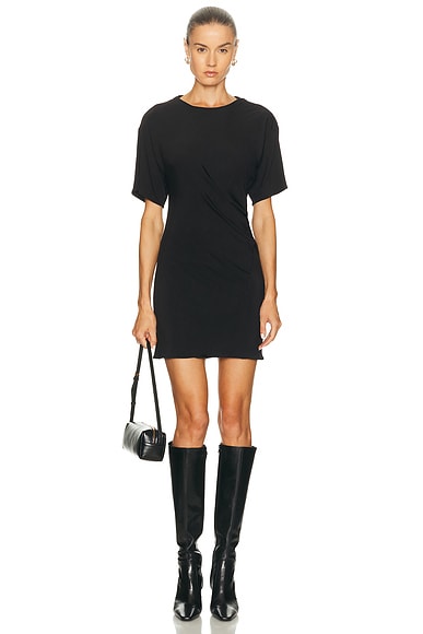 EAVES Ira Twisted Tee Dress in Black - Black. M also in L, S, XL