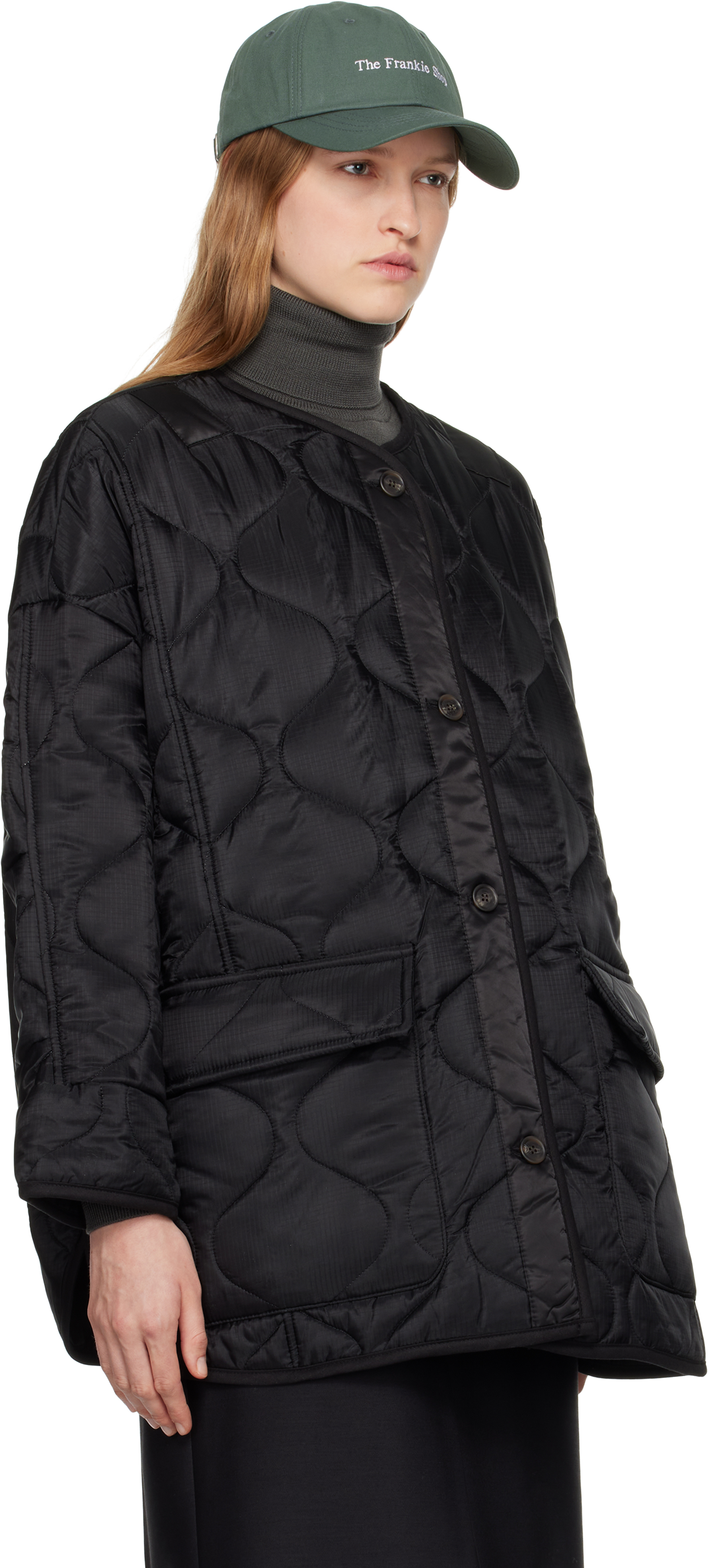 The Frankie Shop Black Teddy Quilted Jacket