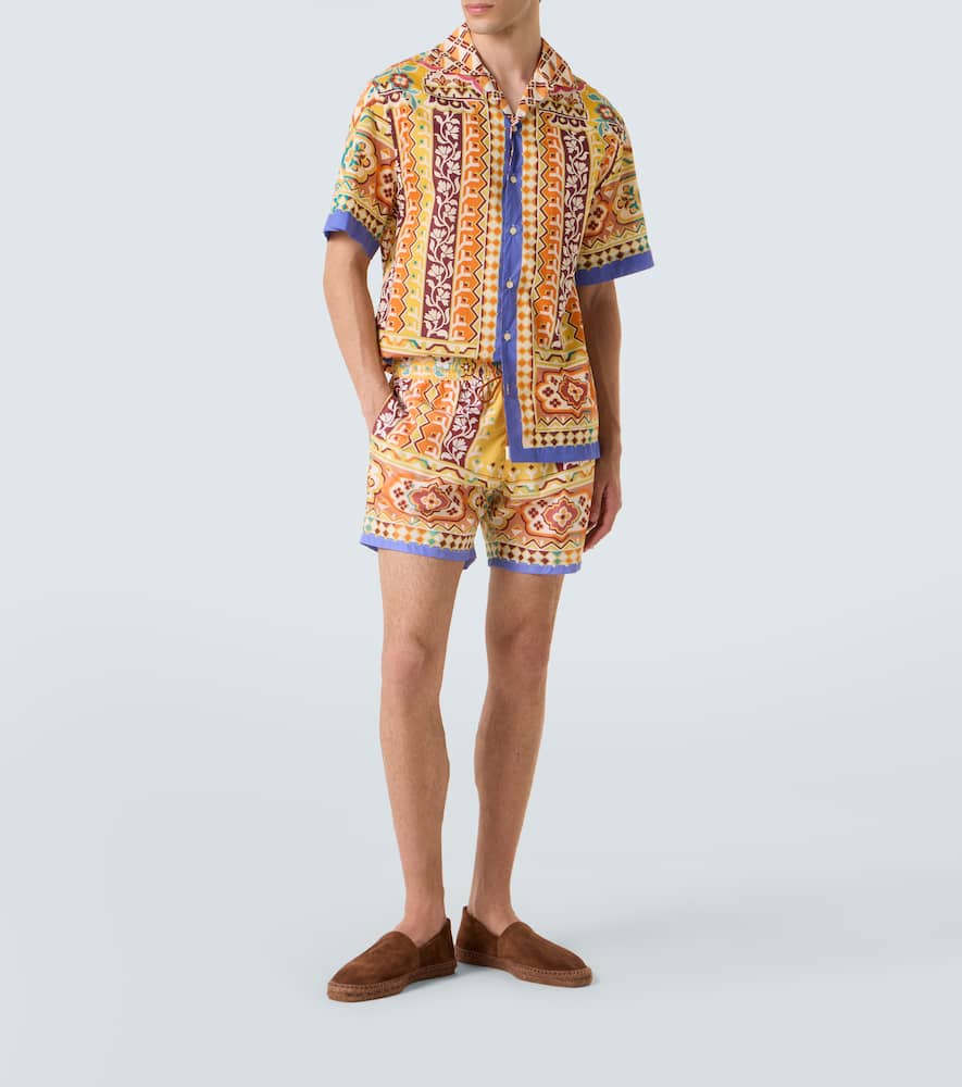 Printed cotton bowling shirt