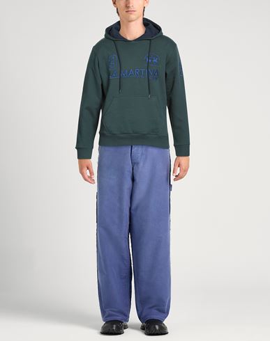 Man Sweatshirt Dark green Size L Cotton