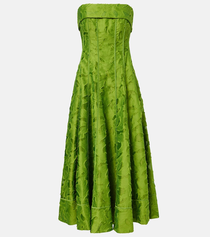 Imogen jacquard bustier dress