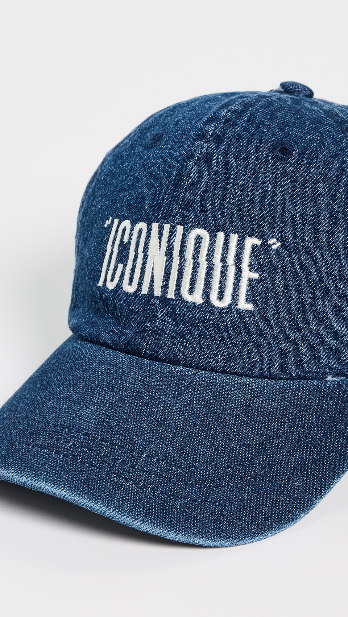 Clare V. Denim Baseball Hat Navy w/ Cream One Size