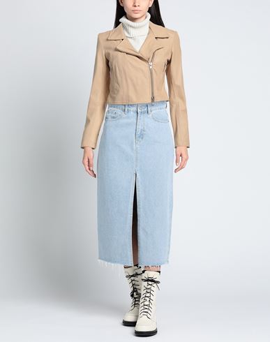 Woman Jacket Beige Size 6 Leather
