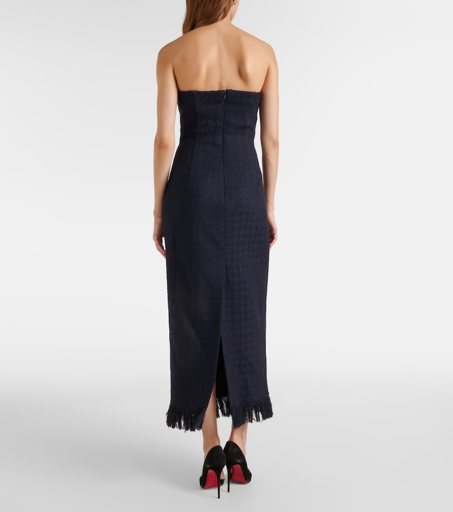 Tweed wool and mohair-blend bustier dress
