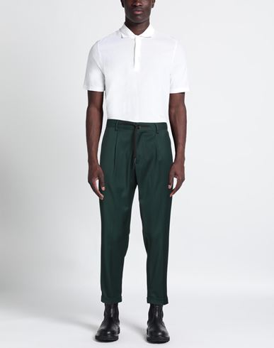 Man Pants Dark green Size 28 Polyester, Viscose, Elastane