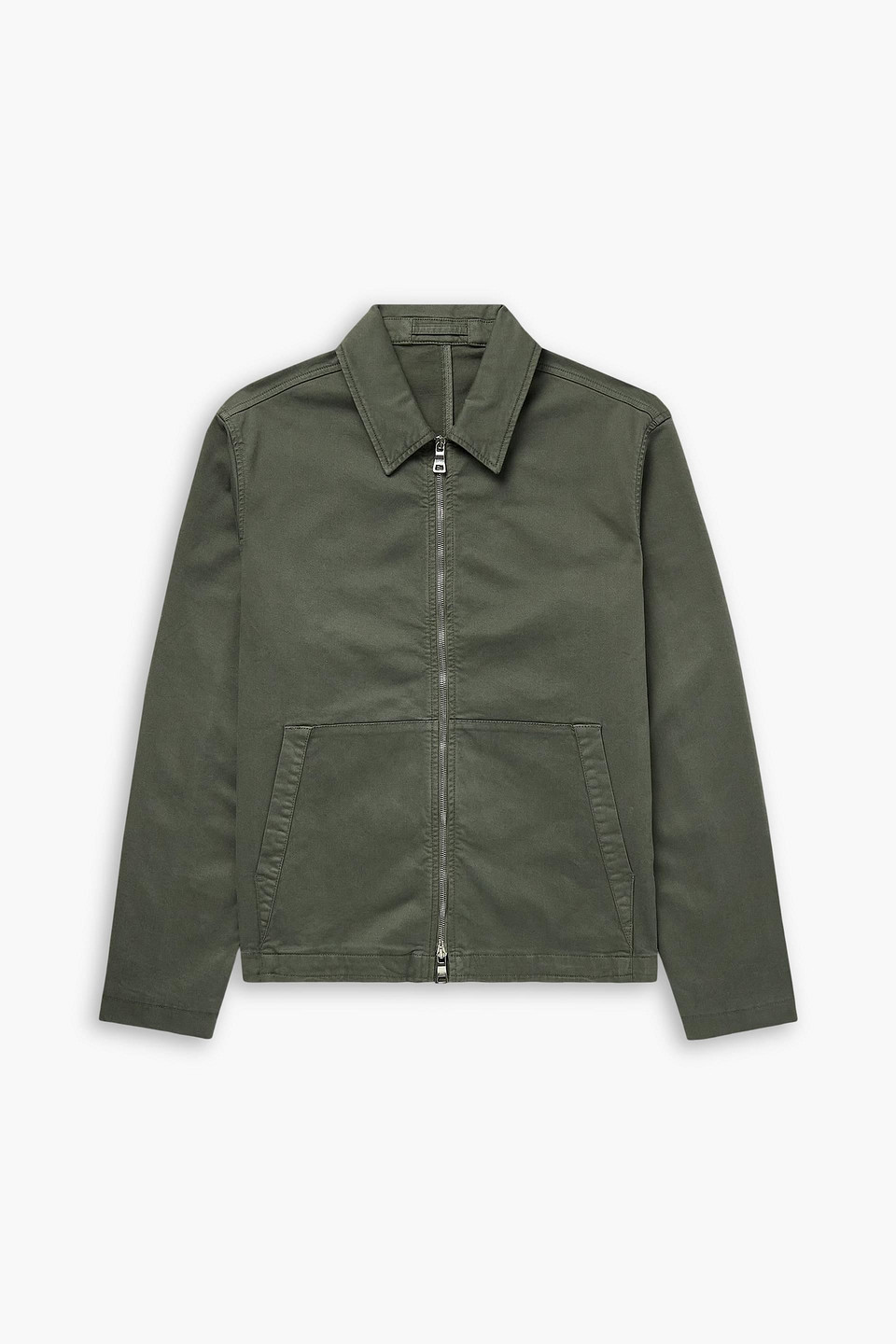 Cotton-blend gabardine coach jacket - Green - XXL